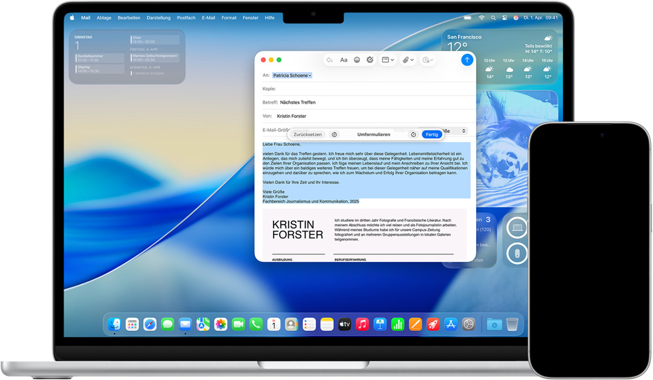 Das iPhone und der Mac mit Schreibtools