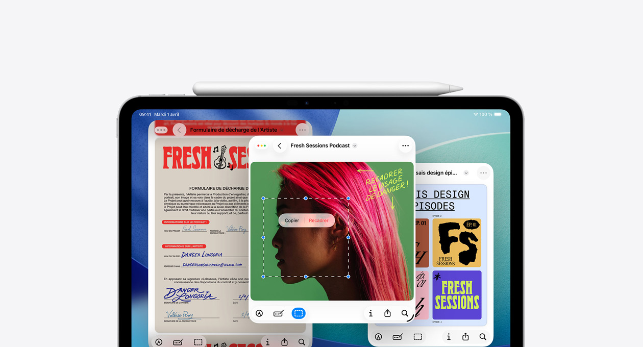 Un iPad montrant la nouvelle app Aperçu