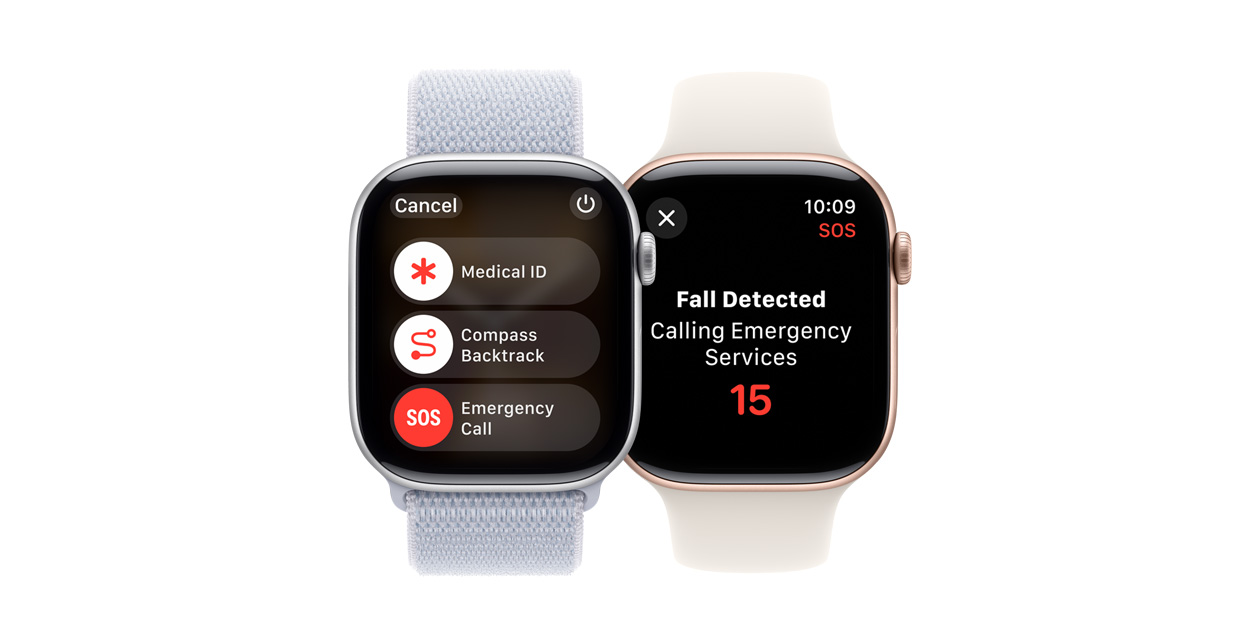 Apple Watch 展示跌倒偵測軟件。