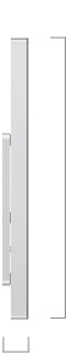 Side view of Studio Display XDR with Vesa mount adapter, showing height and depth measurements